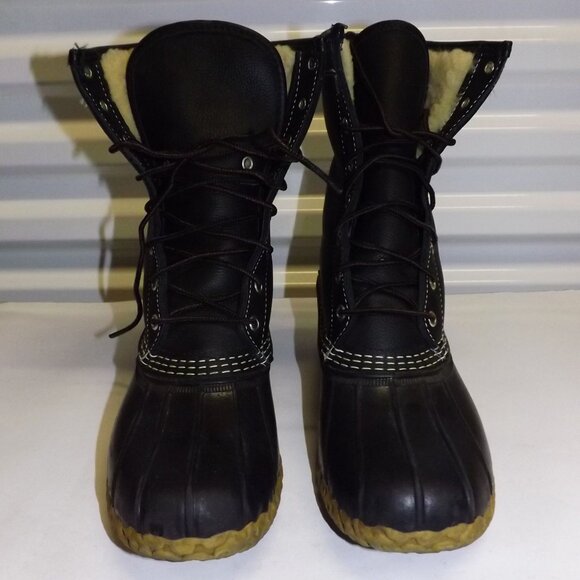 LL Bean Womens Duck Boots Size 8 Waterproof Rubber Shearling Lined Bean Boots - Picture 2 of 16